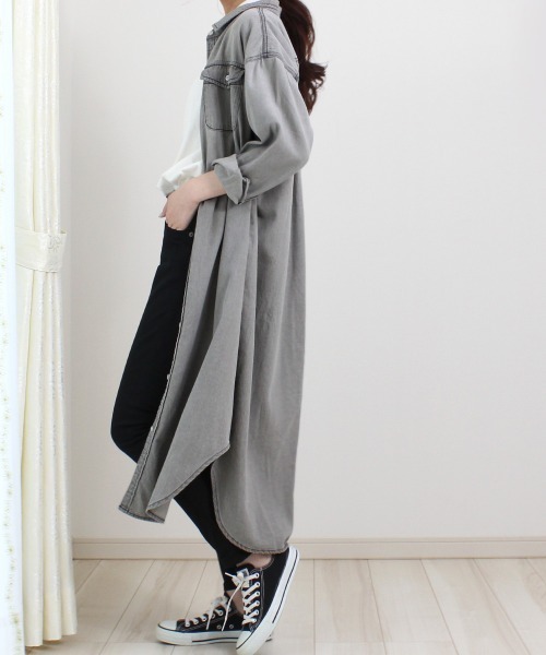 Emma（SELECT LEVERY）（エマ セレクトリベリー）の「(Emma)デニムシャツワンピース（シャツワンピース・レディース・ネイビー/ブルー/グレー・MEDIUM）」の13枚目の写真
