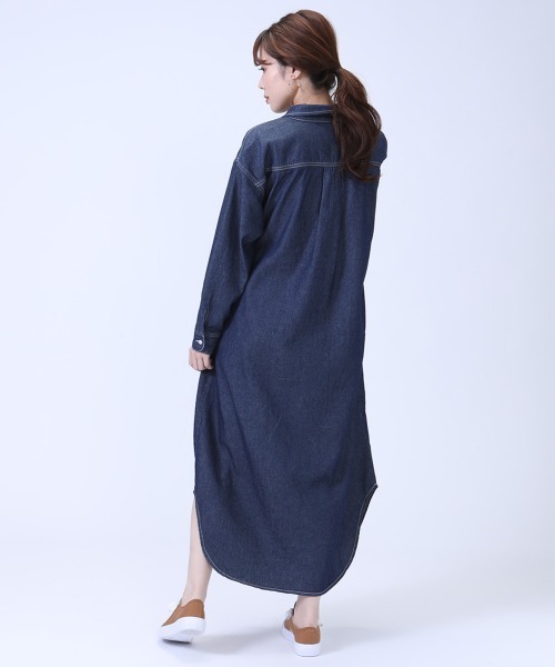 Emma（SELECT LEVERY）（エマ セレクトリベリー）の「(Emma)デニムシャツワンピース（シャツワンピース・レディース・ネイビー/ブルー/グレー・MEDIUM）」の11枚目の写真