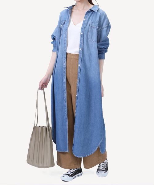 Emma（SELECT LEVERY）（エマ セレクトリベリー）の「(Emma)デニムシャツワンピース（シャツワンピース・レディース・ネイビー/ブルー/グレー・MEDIUM）」の15枚目の写真