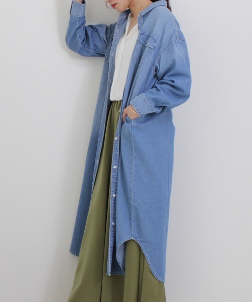 Emma（SELECT LEVERY）（エマ セレクトリベリー）の「(Emma)デニムシャツワンピース（シャツワンピース・レディース・ネイビー/ブルー/グレー・MEDIUM）」の16枚目の写真
