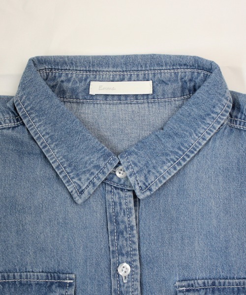 Emma（SELECT LEVERY）（エマ セレクトリベリー）の「(Emma)デニムシャツワンピース（シャツワンピース・レディース・ネイビー/ブルー/グレー・MEDIUM）」の17枚目の写真