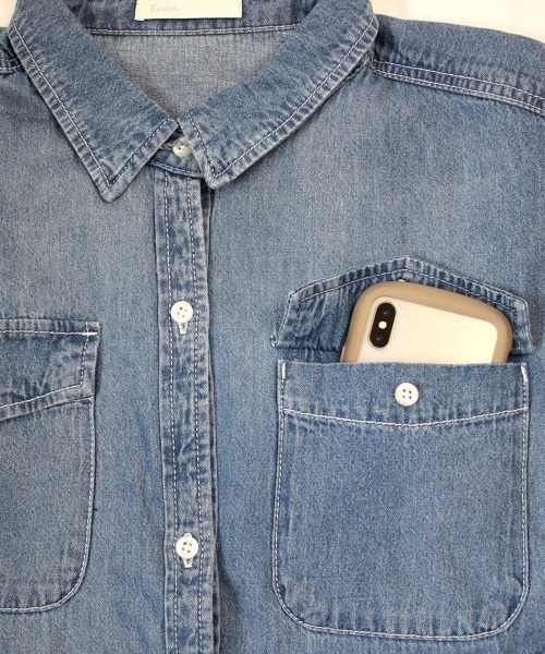 Emma（SELECT LEVERY）（エマ セレクトリベリー）の「(Emma)デニムシャツワンピース（シャツワンピース・レディース・ネイビー/ブルー/グレー・MEDIUM）」の18枚目の写真