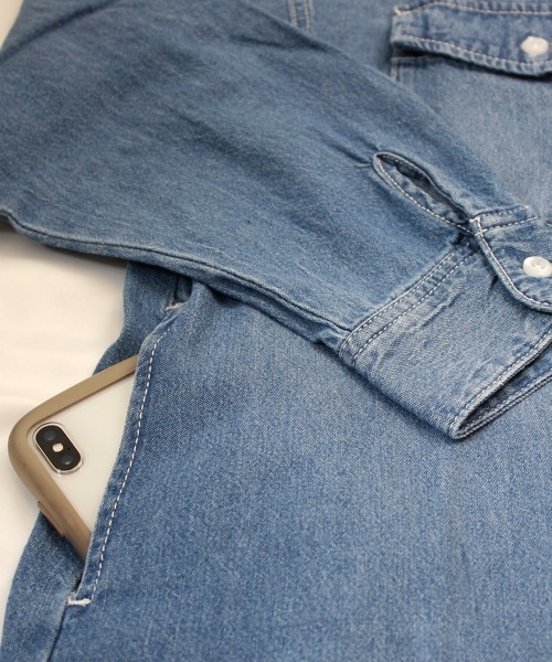 Emma（SELECT LEVERY）（エマ セレクトリベリー）の「(Emma)デニムシャツワンピース（シャツワンピース・レディース・ネイビー/ブルー/グレー・MEDIUM）」の20枚目の写真