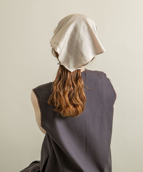 SMELLY（スメリー）の「スカーフターバン（ヘアバンド・レディース・ベージュ/ミント・-）」の5枚目の写真