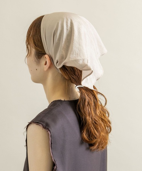 SMELLY（スメリー）の「スカーフターバン（ヘアバンド・レディース・ベージュ/ミント・-）」の6枚目の写真