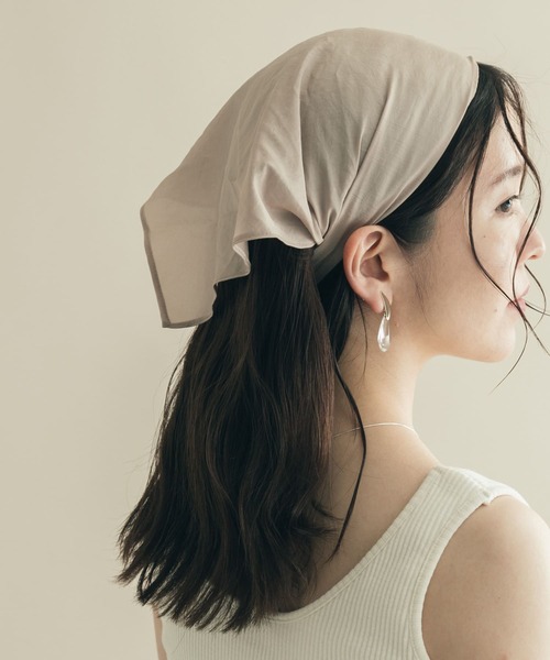 SMELLY（スメリー）の「スカーフターバン（ヘアバンド・レディース・ベージュ/ミント・-）」の8枚目の写真