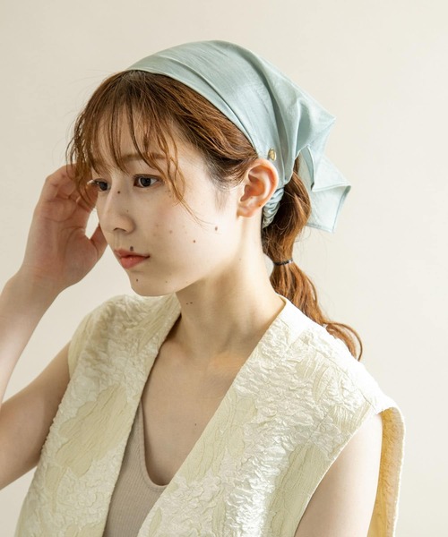 SMELLY（スメリー）の「スカーフターバン（ヘアバンド・レディース・ベージュ/ミント・-）」の10枚目の写真