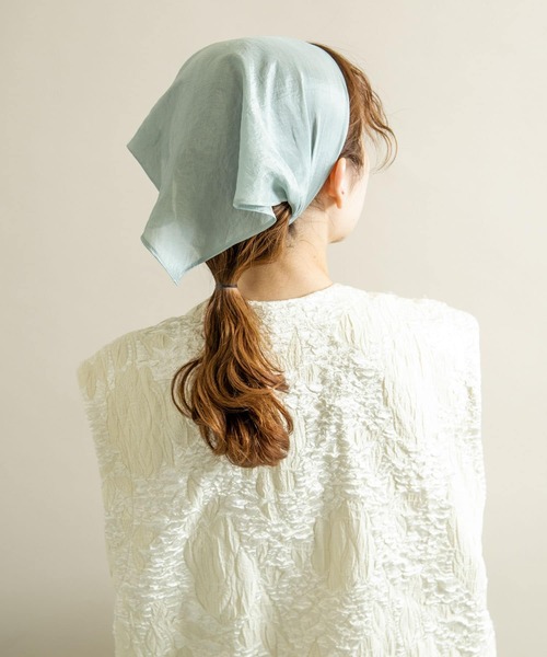 SMELLY（スメリー）の「スカーフターバン（ヘアバンド・レディース・ベージュ/ミント・-）」の11枚目の写真