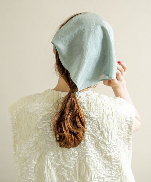 SMELLY（スメリー）の「スカーフターバン（ヘアバンド・レディース・ベージュ/ミント・-）」の12枚目の写真