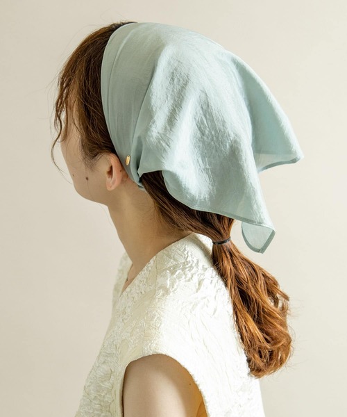 SMELLY（スメリー）の「スカーフターバン（ヘアバンド・レディース・ベージュ/ミント・-）」の13枚目の写真