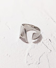 【earyear】イニシャル ボリューム リング シルバー