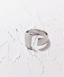 【earyear】イニシャル ボリューム リング シルバー