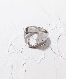 【earyear】イニシャル ボリューム リング シルバー