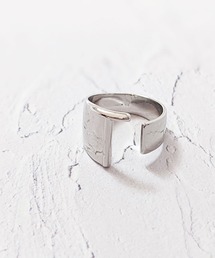 【earyear】イニシャル ボリューム リング シルバー
