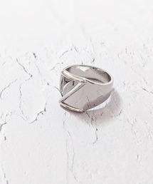 【earyear】イニシャル ボリューム リング シルバー
