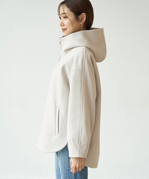 ROPE' PICNIC（ロペピクニック）の「ジャージメルトンジップアップフーディ（その他アウター・レディース・ブラック/ダークブラウン/ベージュ系その他/ライトグリーン/ラベンダー・38）」の6枚目の写真