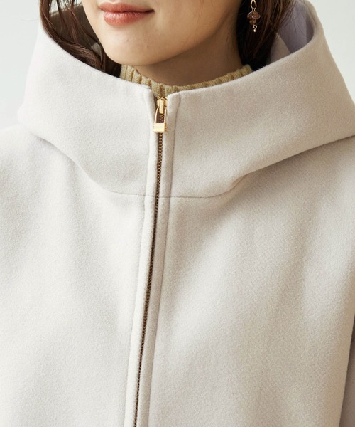 ROPE' PICNIC（ロペピクニック）の「ジャージメルトンジップアップフーディ（その他アウター・レディース・ブラック/ダークブラウン/ベージュ系その他/ライトグリーン/ラベンダー・38）」の8枚目の写真