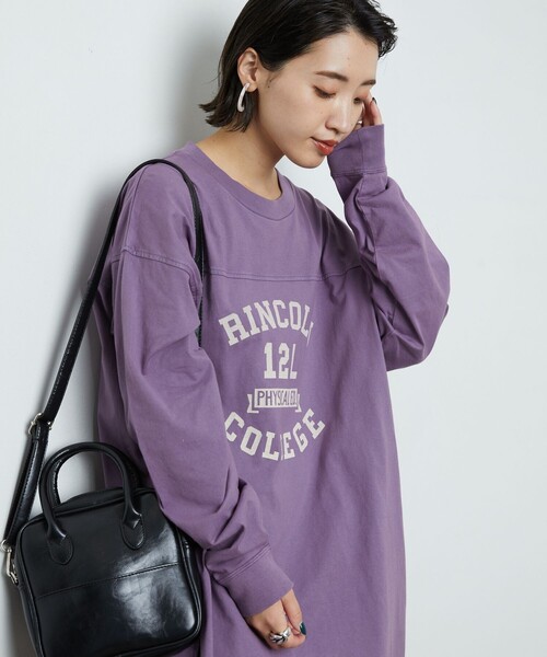 FREAK'S STORE(フリークスストア)の「▽【WEB限定】PENNEYS/ペニーズ 別注ピグメントフットボールTシャツ(Tシャツ/カットソー・レディース・ベージュ/オフホワイト/ブラック/グレー/オリーブ/パープル/サックスブルー・フリ-)」の7枚目の写真