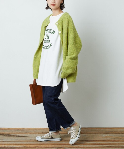 FREAK'S STORE(フリークスストア)の「▽【WEB限定】PENNEYS/ペニーズ 別注ピグメントフットボールTシャツ(Tシャツ/カットソー・レディース・ベージュ/オフホワイト/ブラック/グレー/オリーブ/パープル/サックスブルー・フリ-)」の9枚目の写真