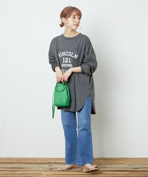 FREAK'S STORE(フリークスストア)の「▽【WEB限定】PENNEYS/ペニーズ 別注ピグメントフットボールTシャツ(Tシャツ/カットソー・レディース・ベージュ/オフホワイト/ブラック/グレー/オリーブ/パープル/サックスブルー・フリ-)」の13枚目の写真