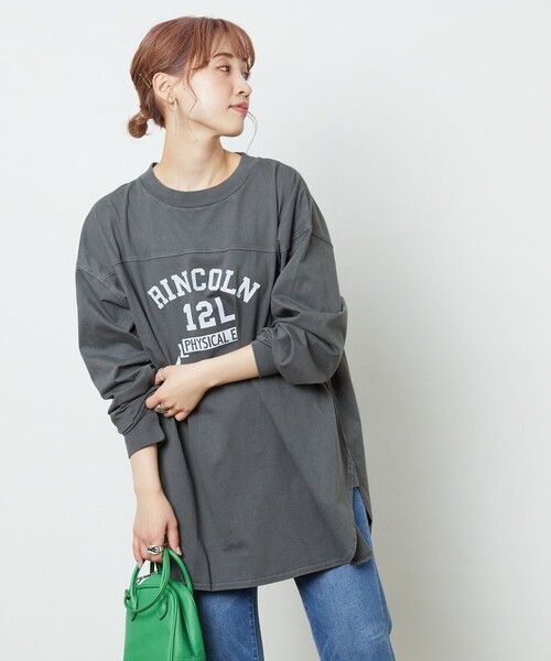 FREAK'S STORE(フリークスストア)の「▽【WEB限定】PENNEYS/ペニーズ 別注ピグメントフットボールTシャツ(Tシャツ/カットソー・レディース・ベージュ/オフホワイト/ブラック/グレー/オリーブ/パープル/サックスブルー・フリ-)」の14枚目の写真