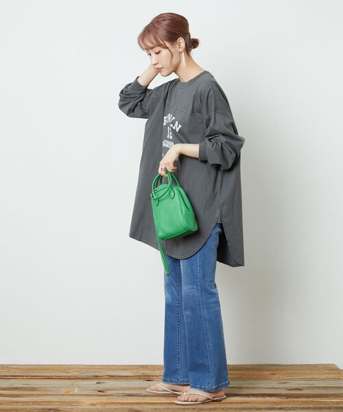 FREAK'S STORE(フリークスストア)の「▽【WEB限定】PENNEYS/ペニーズ 別注ピグメントフットボールTシャツ(Tシャツ/カットソー・レディース・ベージュ/オフホワイト/ブラック/グレー/オリーブ/パープル/サックスブルー・フリ-)」の15枚目の写真