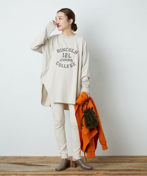 FREAK'S STORE(フリークスストア)の「▽【WEB限定】PENNEYS/ペニーズ 別注ピグメントフットボールTシャツ(Tシャツ/カットソー・レディース・ベージュ/オフホワイト/ブラック/グレー/オリーブ/パープル/サックスブルー・フリ-)」の21枚目の写真