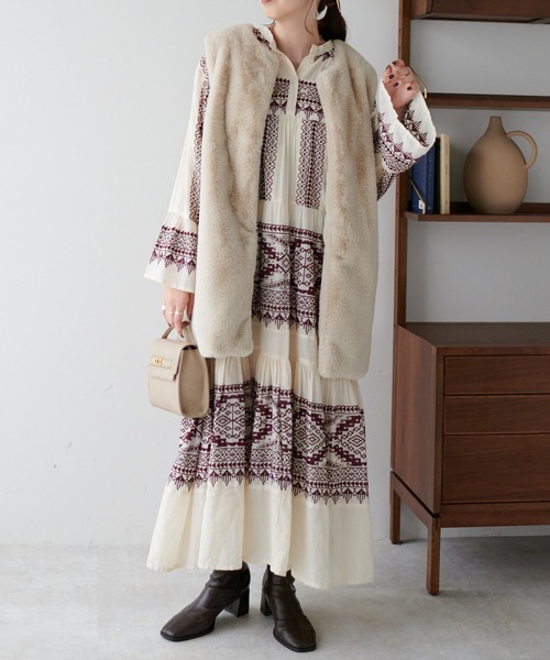 DISCOAT(ディスコート)の「ボヘーノワンピース(ワンピース・レディース・ブラック/ベージュ/ブルー・FREE)」の21枚目の写真