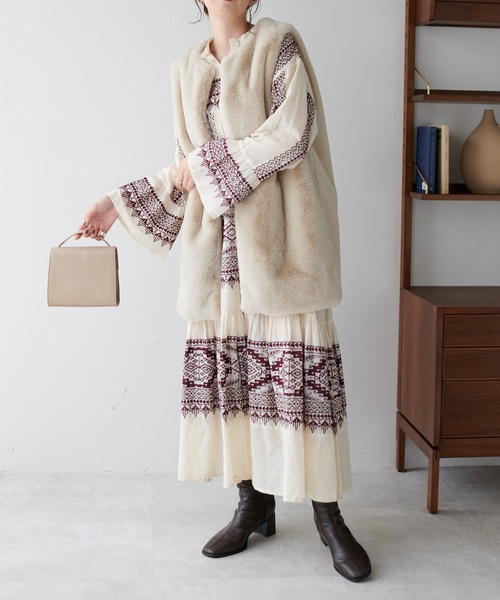 DISCOAT(ディスコート)の「ボヘーノワンピース(ワンピース・レディース・ブラック/ベージュ/ブルー・FREE)」の22枚目の写真