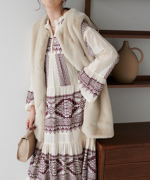 DISCOAT(ディスコート)の「ボヘーノワンピース(ワンピース・レディース・ブラック/ベージュ/ブルー・FREE)」の11枚目の写真