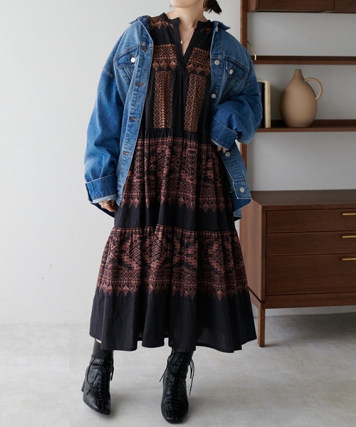 DISCOAT(ディスコート)の「ボヘーノワンピース(ワンピース・レディース・ブラック/ベージュ/ブルー・FREE)」の16枚目の写真