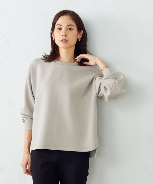 COMME CA ISM（コムサイズム）の「ダンボールニット　スエット（スウェット・レディース・ホワイト/ブラック/サックスブルー/ピンク/チャコール・MEDIUM/LARGE）」の4枚目の写真