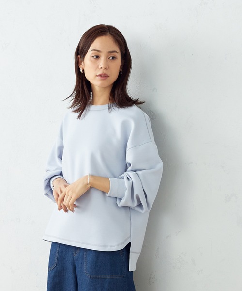 COMME CA ISM（コムサイズム）の「ダンボールニット　スエット（スウェット・レディース・ホワイト/ブラック/サックスブルー/ピンク/チャコール・MEDIUM/LARGE）」の6枚目の写真