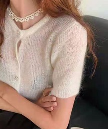 Twinkle;pm | ビジューボタン半袖ニットカーディガン(カーディガン/ボレロ)