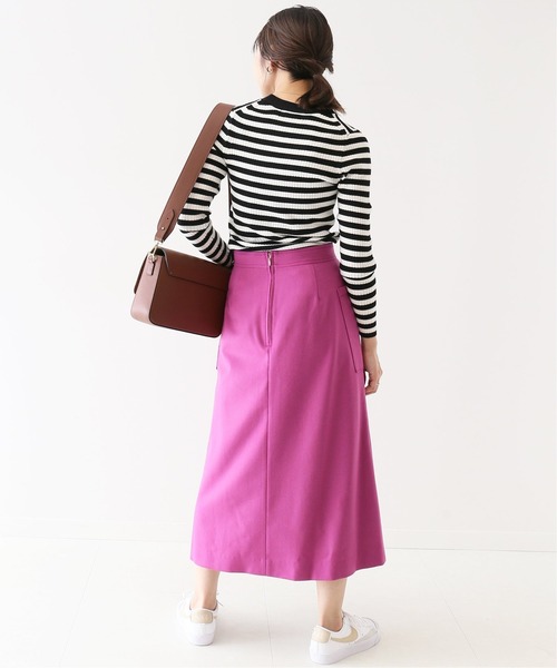 SLOBE IENA（スローブイエナ）の「W/PE リブボーダーVネックカーディガン【手洗い可能】◆（カーディガン/ボレロ・レディース・ブラック/ベージュ/ピンク・FREE）」の15枚目の写真