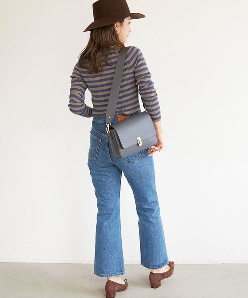 SLOBE IENA（スローブイエナ）の「W/PE リブボーダーVネックカーディガン【手洗い可能】◆（カーディガン/ボレロ・レディース・ブラック/ベージュ/ピンク・FREE）」の10枚目の写真