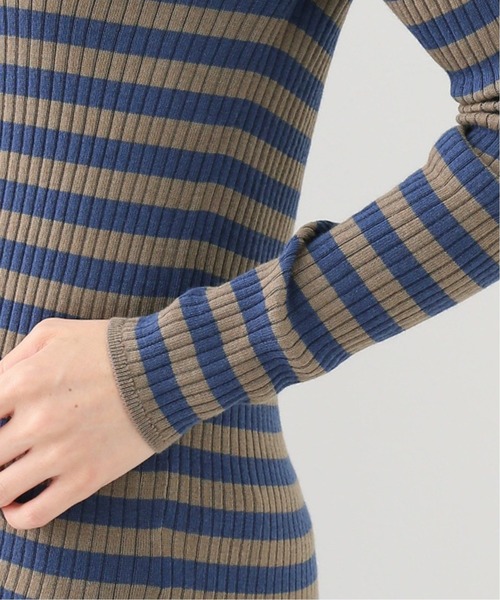 SLOBE IENA（スローブイエナ）の「W/PE リブボーダーVネックカーディガン【手洗い可能】◆（カーディガン/ボレロ・レディース・ブラック/ベージュ/ピンク・FREE）」の18枚目の写真