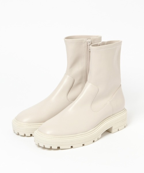 GLOBAL WORK（グローバルワーク）の「らくっション厚底ストレッチ/215700（ブーツ・レディース・アイボリー/ブラック・SMALL/MEDIUM/LARGE）」の3枚目の写真