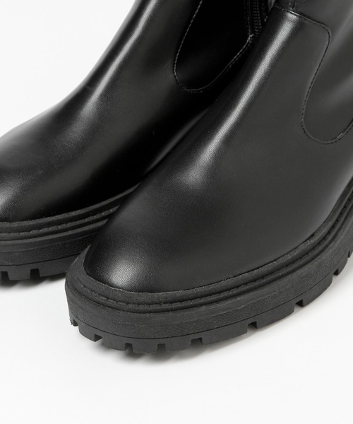 GLOBAL WORK（グローバルワーク）の「らくっション厚底ストレッチ/215700（ブーツ・レディース・アイボリー/ブラック・SMALL/MEDIUM/LARGE）」の9枚目の写真