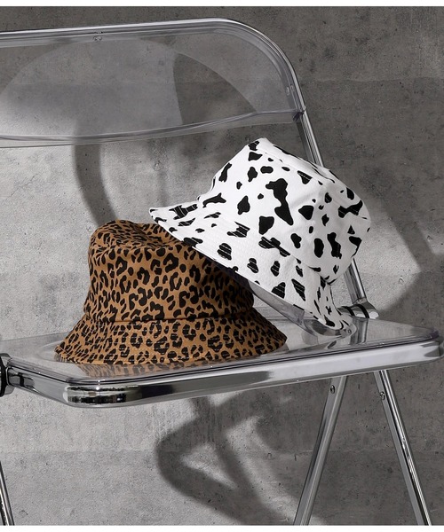 ANAP（アナップ）の「【オンライン限定アイテム】アニマル柄バケットハット（ハット・レディース・ベージュ/ホワイト×ブラック・FREE）」の3枚目の写真