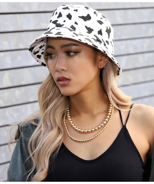 ANAP（アナップ）の「【オンライン限定アイテム】アニマル柄バケットハット（ハット・レディース・ベージュ/ホワイト×ブラック・FREE）」の11枚目の写真