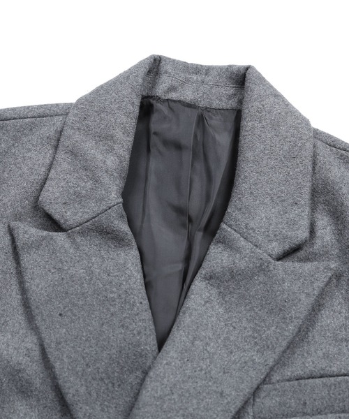 G.O.C（ジーオーシー）の「オーバーサイズピークドラペルチェスターコート（チェスターコート・メンズ・グレー/ブラック・MEDIUM/LARGE）」の8枚目の写真