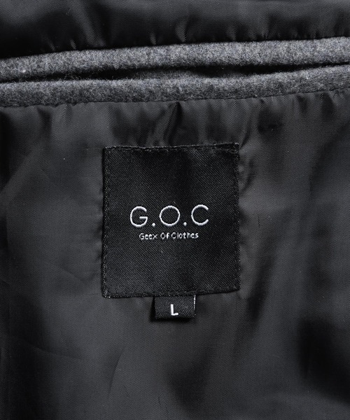 G.O.C（ジーオーシー）の「オーバーサイズピークドラペルチェスターコート（チェスターコート・メンズ・グレー/ブラック・MEDIUM/LARGE）」の12枚目の写真