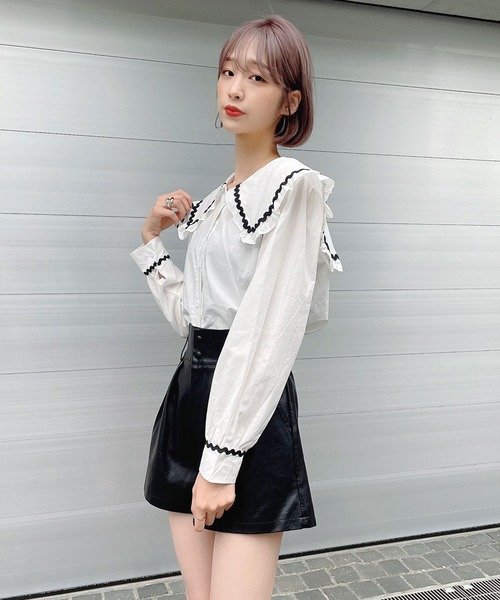 Voyage titty&Co.PETIT（ボヤージュティティアンドコープチ）の「【Voyage titty&Co. PETIT】フェイクレザーショーパン（その他パンツ・レディース・ブラック/ブラウン/モカ・SMALL/MEDIUM）」の7枚目の写真