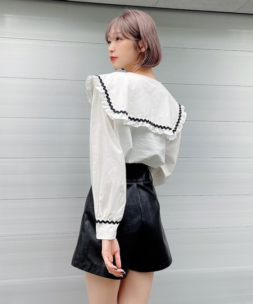 Voyage titty&Co.PETIT（ボヤージュティティアンドコープチ）の「【Voyage titty&Co. PETIT】フェイクレザーショーパン（その他パンツ・レディース・ブラック/ブラウン/モカ・SMALL/MEDIUM）」の5枚目の写真