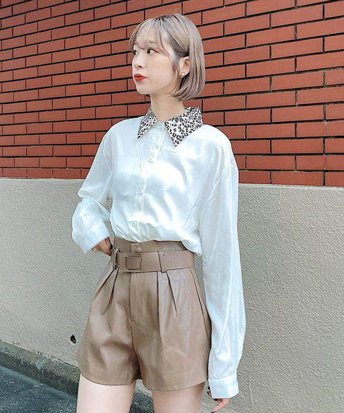 Voyage titty&Co.PETIT（ボヤージュティティアンドコープチ）の「【Voyage titty&Co. PETIT】フェイクレザーショーパン（その他パンツ・レディース・ブラック/ブラウン/モカ・SMALL/MEDIUM）」の21枚目の写真