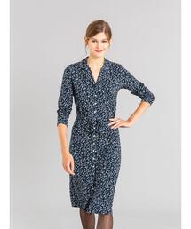 タグ付きアニエスベーICD2 ROBE フラワープリントワンピース 青ブルー36 60653585_b_04_215.jpg