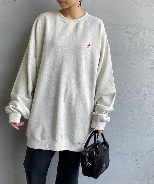 Gramicci（グラミチ）の「[GRAMICCI/グラミチ] ワンポイントロゴスウェット（スウェット・レディース・オートミール/ブラック/ヘザーグレー・M/XL/L）」の3枚目の写真