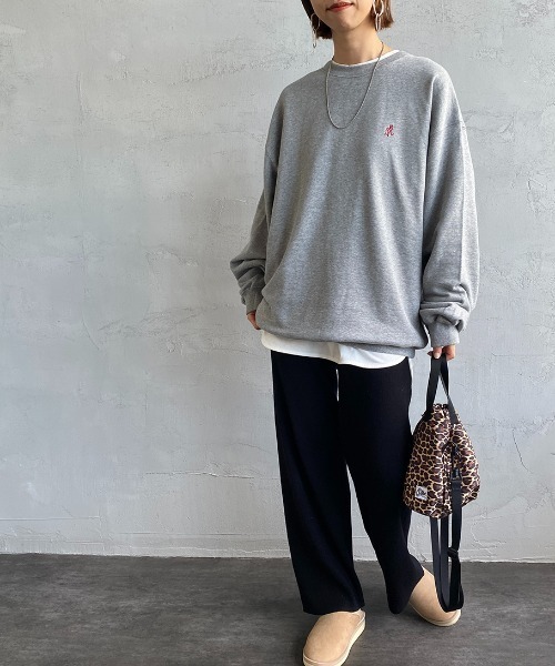 Gramicci（グラミチ）の「[GRAMICCI/グラミチ] ワンポイントロゴスウェット（スウェット・レディース・オートミール/ブラック/ヘザーグレー・M/XL/L）」の16枚目の写真