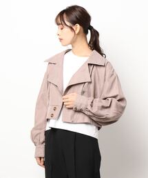 細コールショートライダースジャケット